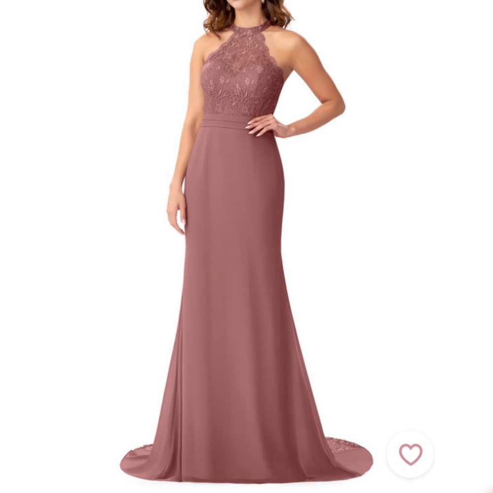 Azazie Ciel Bridesmaid Dress (A6) In Desert Rose (No train!)